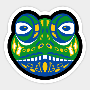 lizard iguana colourful funny head Sticker